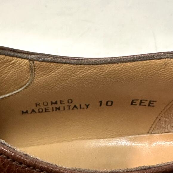 EXCELLENT Bally Romeo Derby Scotch Grain Brown Made in Italy 10 EEE